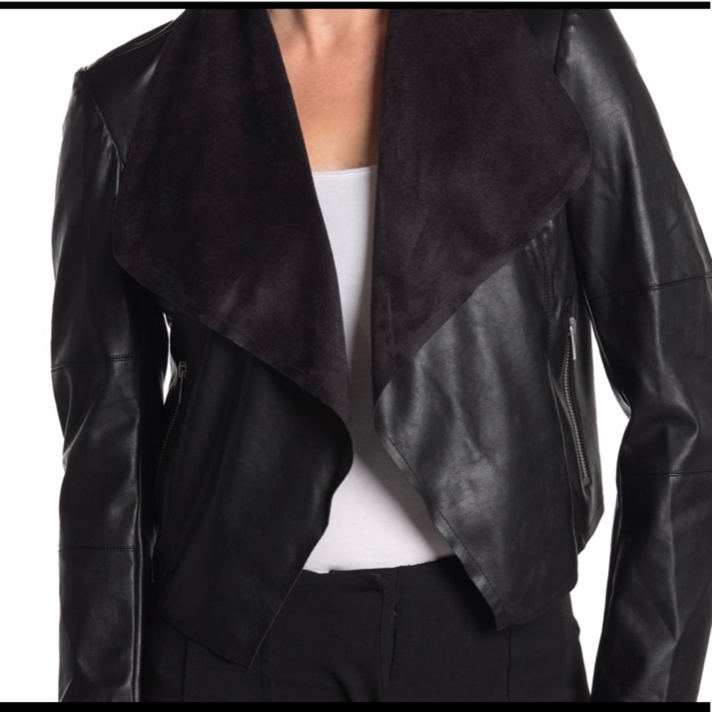 NEW Ookie and Lala faux leather drape jacket
